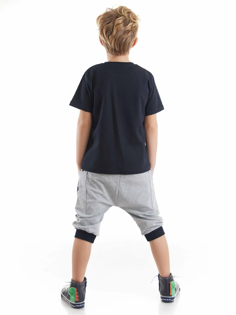 MSHB&G T-rex Info Boy T-shirt&Capri Pants Set